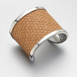 Michael Kors Woven Leather Cuff Bracelet